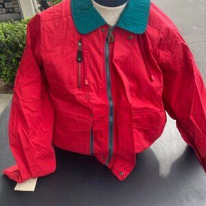 Dunbrooke Windbreaker style jacket, Red/Green, Large, NEW